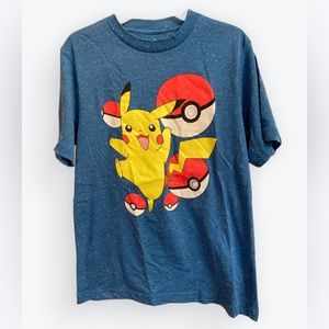 Pokémon blue tshirt with Pikachu, L